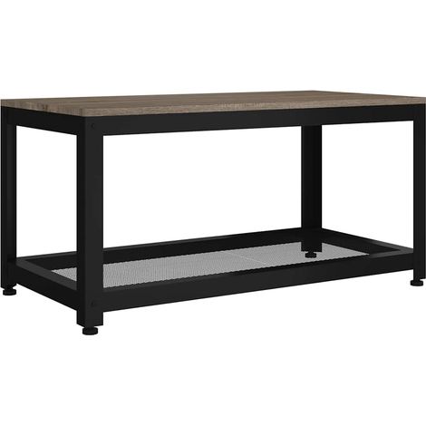 Maison Exclusive - Tavolino da Salotto Grigio e Nero 90x45x45 cm in MDF e Ferro (1/5)