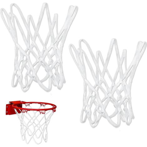 Filet Basket Mini - Lot de 2 - Nylon Blanc - 8 Crochets - Anti-Emmêlement - Extérieur Intérieur Enfant (1/5)