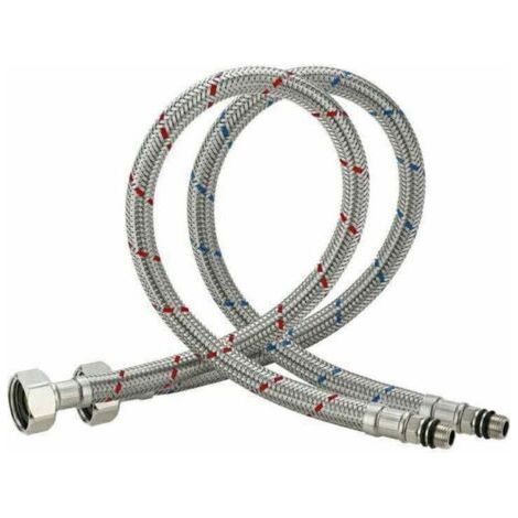 Tuyau de Raccordement Flexible Robinet en Acier Inoxydable pour Eau Chaude et Froide Mitigeur Robinet de Evier Cuisine 60cm (1/5)