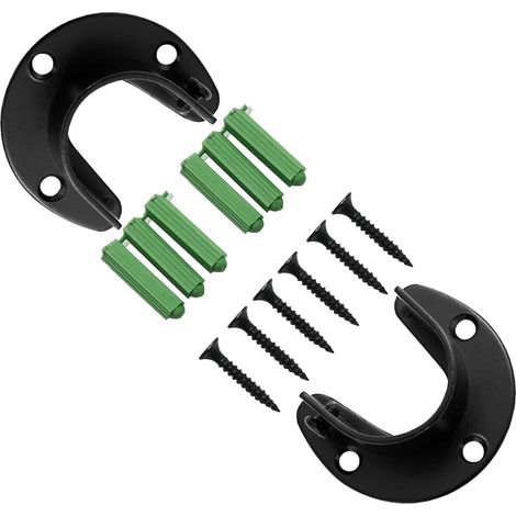 Supports de tringle à vêtements UPKOCH robustes en acier inoxydable, lot de 2 avec vis pour tringles de 2,5 cm de diamètre (1/5)