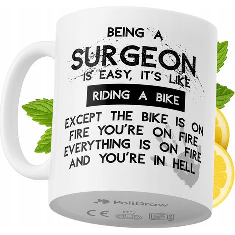 Taza de café/té divertida con diseño de texto humorístico para cirujanos. Taza ideal para cumpleaños, santos y días festivos. Taza premium para ocasiones especiales en casa, la oficina o el trabajo. C (1/5)