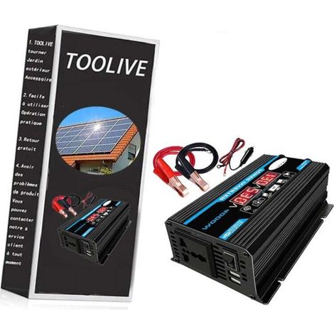 Convertisseur 12V 220V Pur Sinus 4000W Onduleur à Onde Sinusoïdale Pure Transformateur avec Télécommande & Double AC Prises de Courant pour RV Voiture de Camion Google