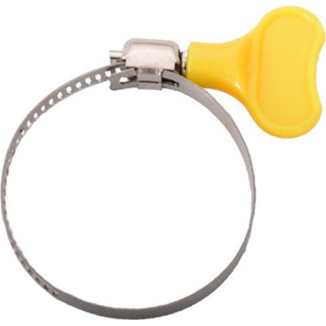 8 Pcs Collier de Serrage, Collier Serrage Inox Réglable 21-38mm Collier Durite, Collier de Serrage pour Tuyau d'Eau Tube d'Automobiles Câble Piscine Robinet (Poignée jaune)