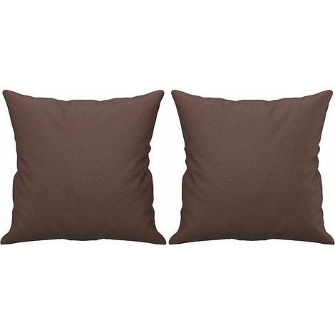 Maison Exclusive - Cojines decorativos 2 uds cuero sintético marr (1/5)