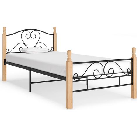 Bettgestell Schwarz Metall 90x200 cm