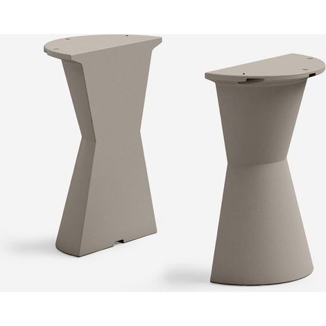 Set 2 mezzi tavoli bar design in polietilene per contract Dot - Beige (1/4)