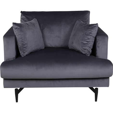 Sofia Fauteuil en velours, gris foncé. (1/5)
