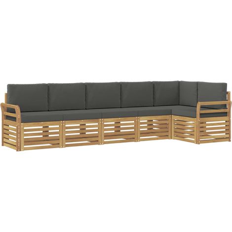 Conjunto de sofás de exterior 6 pcs Blanco y Antracita vidaXL (1/5)