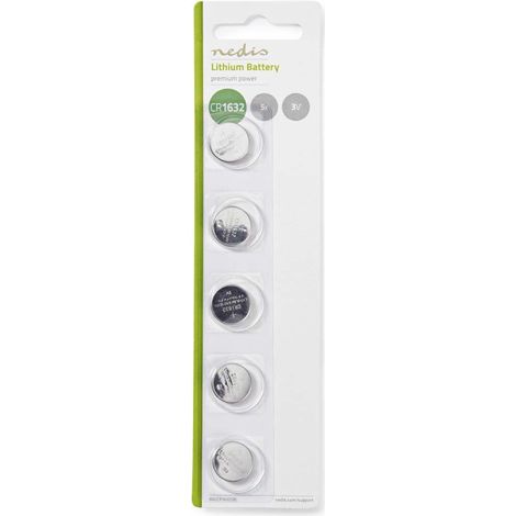 Pila de boton de litio cr1632 3 v cc precargado 5 blister varias unidades plata