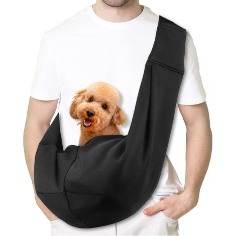 1 Sac de Transport pour Chien Chat, Bandoulière Réglable 40cm, Capacité 7,5kg, Poche de Rangement, Voyage Quotidien (1/5)