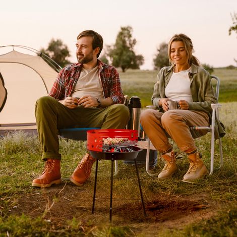 Holzkohlegrill mit stander und windschutz 37 cm