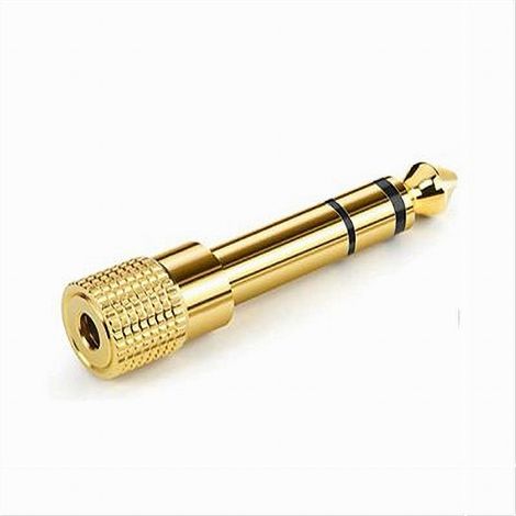 Trade Shop - AUX ADATTATORE SPINA MASCHIO 6.35MM PRESA FEMMINA 3.5MM STEREO C-072 -