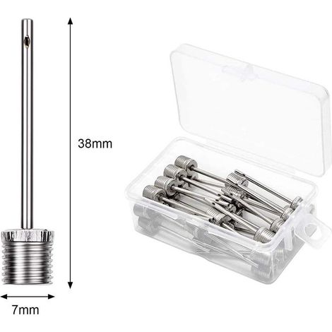 Aiguille de gonflage en acier inoxydable pour ballon de football, basket-ball, lot de pompes à ballon avec aiguilles de rechange. (1/4)
