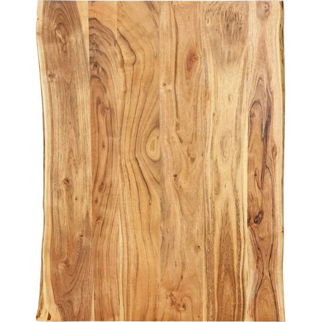 Vidaxl – Table en bois acacia massif 80x60 cm – Épaisseur 25 mm – Surface polie et laquée – Grain naturel et bords vivants