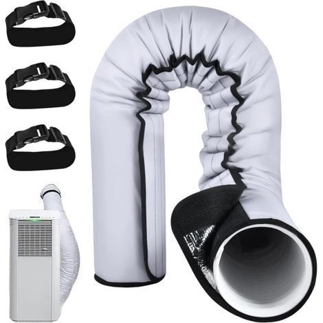 Tuyau d'évacuation flexible pour climatiseur mobile – Diamètre 13/15cm – Longueur 150/200cm – Polypropylène renforcé avec acier - 15cm200cm
