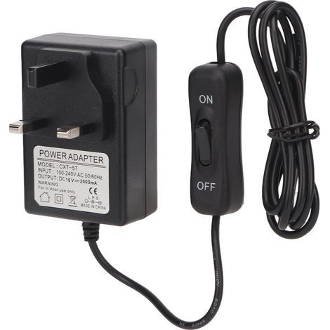 Netzteil (15 V, 2000 mA) für Heißdrahtschneider, Steuerkabel für Metall/Kunststoff, 100–240 V (UK-Stecker), max. 30 W (1/5)