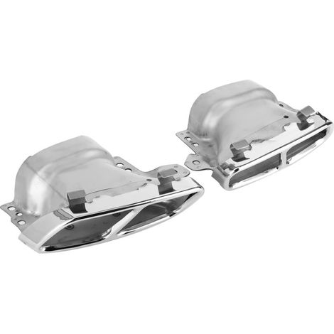 Quadruple stainless steel exhaust points, 2 pieces, suitable for Mercedes AMG A45 W176 CLA45 C117 2013-2018 (chrome plated) (1/4)