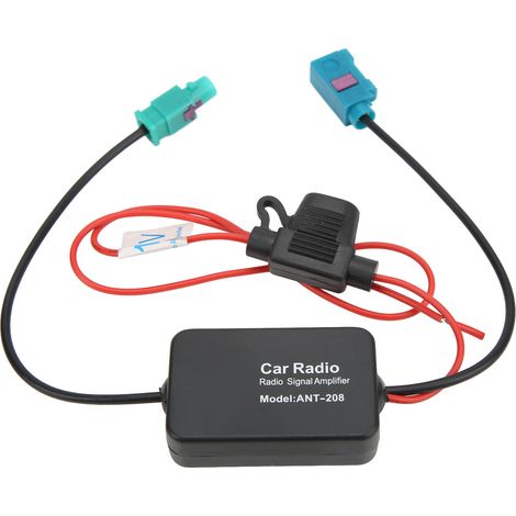 Amplificateur de signal d'antenne radio auto 12V 75 Ohms, interface FAKRA II, boosteur FM AM pour voitures (1/5)