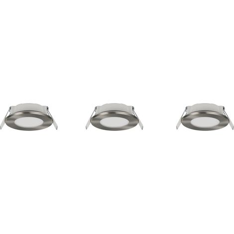 Lot de 3 spots encastrés LED ronds HIMAL Trio argent IP65 CCT 4W 2700-4000K (1/3)