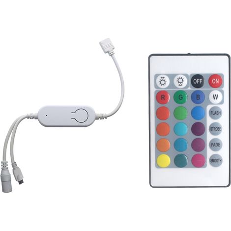 Contrôleur de bande LED RGB DC5V12V, intelligent sans fil IR+WiFi, commande vocale compatible Google Home et application Tuya/SmartLife (1/5)