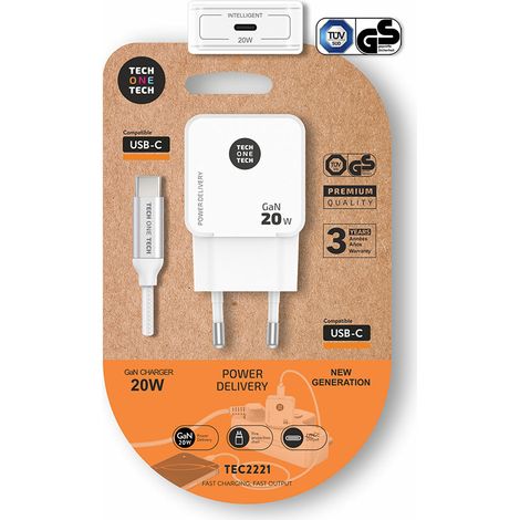 Chargeur Rapide Gan 20w + Câble Usb-c Recharge Ultra-rapide Et Compacte - Tech One Tech