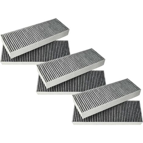 vhbw 6x filtro de carbón activado compatible con Bora series BHU, series BFIU, series BIU campanas cocina - 34 x 12,2 x 4,25 cm