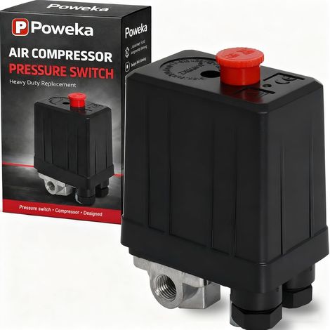 1 Interrupteur De Pression Compresseur Air 90-120 PSI 240V Métal Plastique Noir Pour Réservoir