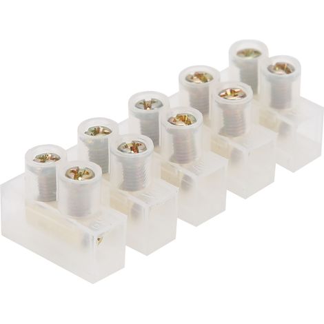 Bloc de jonction ignifuge 20 pièces, connecteur traversant 10A pour câblage industriel (5 entrées, 5 sorties) (1/5)