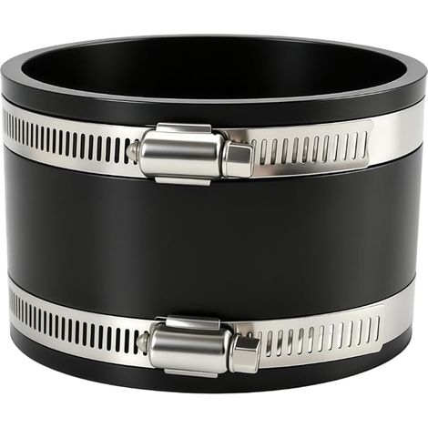 100 mm Flexible Rubber Connector, Connection Sleeve, with 2 Stainless Steel Hose Clamps, Flexible Sleeve, Active Carbon Filter and Ventilation Duct Fitting (1/3)