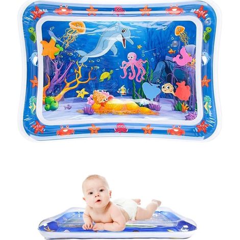 Baby-Wassermatte, Aufblasbare Baby-Wassermatte für die Bauchzeit, Baby-Sensory-Matte für Kleinkinder, Baby-Geschenk, Baby-Spielzeug, 3, 6, 9, 12 Monate