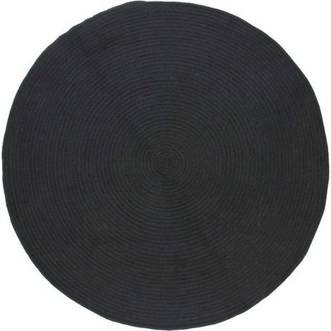 Schwarzer Baumwollteppich in Seiloptik, 70 cm – Komfortabel für Feuchträume – Modernes Design – Rutschfest für Bad und Wohnzimmer – Thedecofactory (1/5)