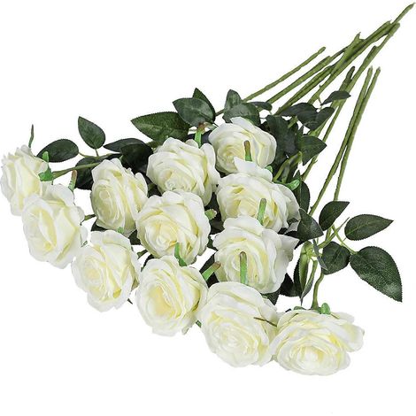 Roses artificielles, bouquets à tige longue unique avec boutons de rose, décorations de mariage, bouquets de mariée, compositions florales, décoration intérieure. (1/5)