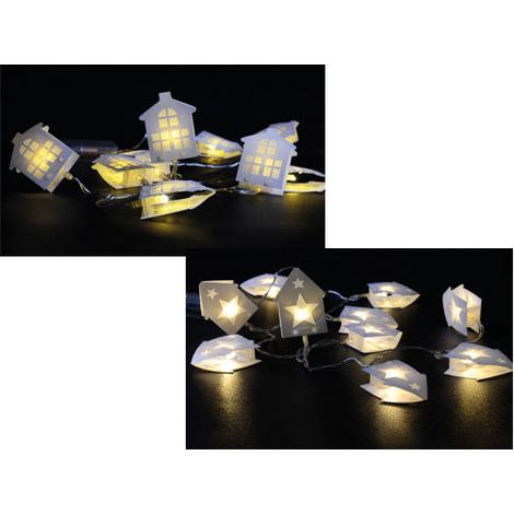 Cassettes LED de 10 luces – decoración navideña con batería – interior/exterior