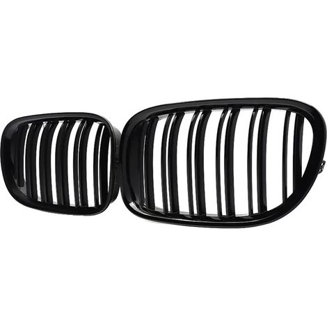 Rejilla del parachoques delantero, plástico ABS, fácil instalación, negro brillante. (1/2)
