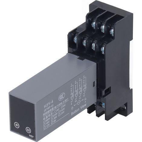 Relais temporisé multifonctionnel à 4 canaux avec affichage numérique et socle pour éclairage public industriel, 12 V CA (1/5)