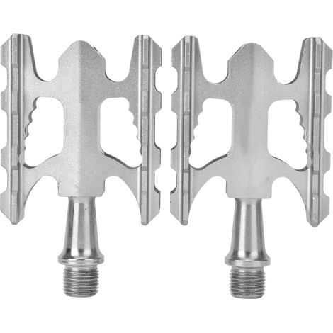 Paire de pédales en alliage d'aluminium ultra-légères, roulement à billes, pièce de rechange pour vélo pliant, couleur argent. (1/5)