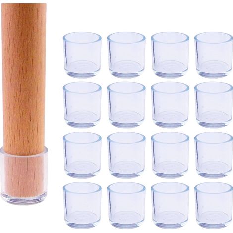 Lot de 16 embouts de protection pour pieds de chaise - En silicone - Ronds - Diamètre : 22 mm (1/5)