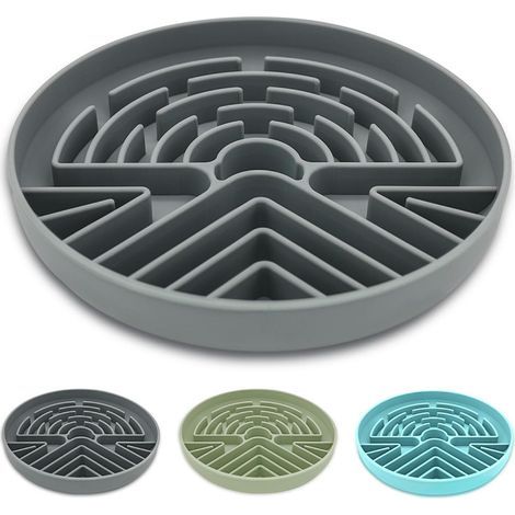 Bol pour chiens de grande et petite taille, anti-étouffement, avec base antidérapante, interactif, pour manger lentement, en silicone, pour chiots et chats (beige) (1/5)