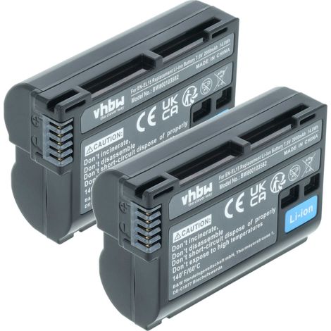 vhbw 2x Akku kompatibel mit Nikon Batteriegriff MB-D12, MB-D11, MB-D15, MB-D18, MB-N10, MB-D16, MB-D17, MB-D14 (2000 mAh, 7 V, Li-Ion), Infochip (1/5)