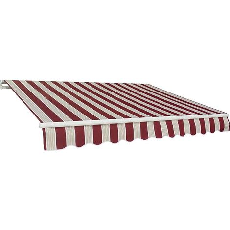 Garden Friend Quadratischer Stangenvorhang 200x250 burgunderfarben gestreift (1/3)