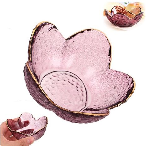 Petit plateau à bijoux - Plateau à bagues en verre à motif floral - Plateau à bijoux de salle de bain - Objet décoratif - Porte-bagues - Convient pour boucles d'oreilles, colliers et autres petits bij (1/5)
