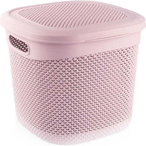 Cesto quadrato medio con coperchio 15 litri 7house