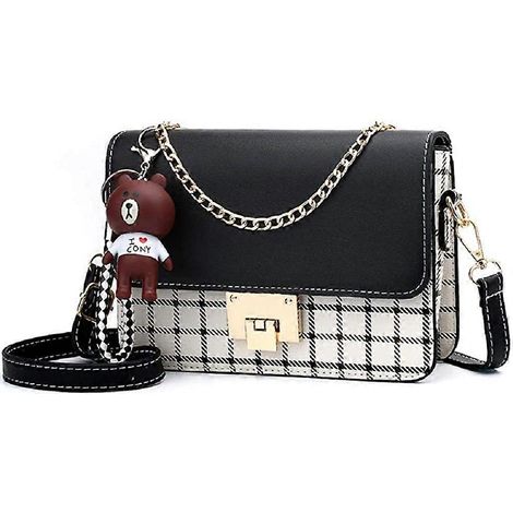 Kleine Schultertasche aus Leder für Damen, modische Handtasche mit Kettenriemen