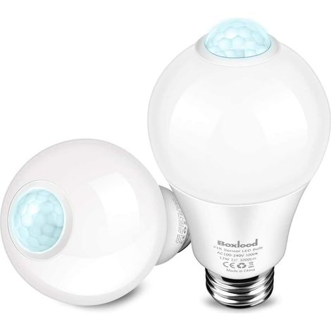 Ampoule Détecteur de Mouvement, Ampoule LED E27 12W Blanc Chaud 3000K avec Capteur de Mouvement Auto On/Off Ampoule Allumage Automatique Escalier Garage Couloir Passerelle Jardin Lot de 2 (1/5)