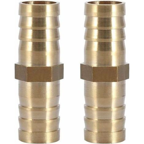 Pair (16mm 2pcs)Raccord de Tuyau Droit à Deux Voies Raccord en Laiton Barbelé Connecteur de Tube Jonction 6/8/10/12/14/mm
