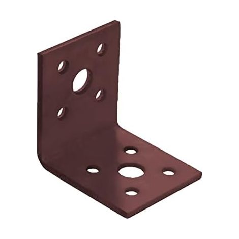 Lot de 2 équerres robustes BPC - Double revêtement marron - 45 mm x 45 mm x 40 mm