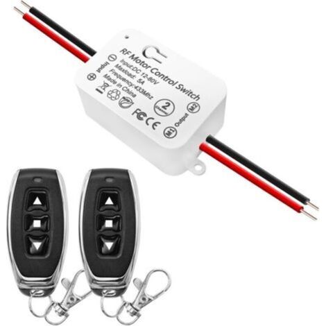 Drahtloser DC-Motor-Fernbedienungsschalter 12V 80V 5A DC-Relais-Empfänger-Controller mit 2 Sendern für Vorwärts- und Rückwärts-Funksteuerung (1/4)
