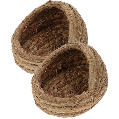 2 Nids pour Poules en Paille Tressée Portable, Nid D'élevage Petit et Chaud pour Petits Animaux, pour Poulailler et Transport Facile (1/5)