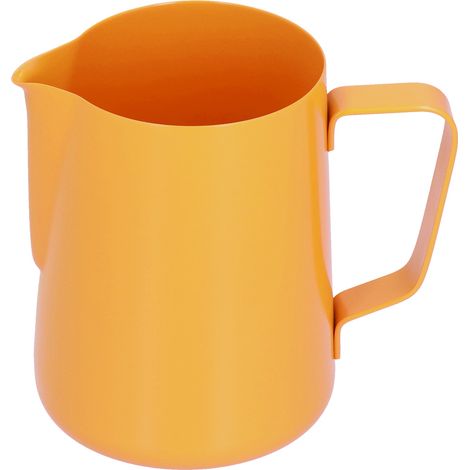 Pichet à mousser le lait en acier inoxydable de 600 ml avec bec verseur pointu pour la maison (Orange) (1/5)