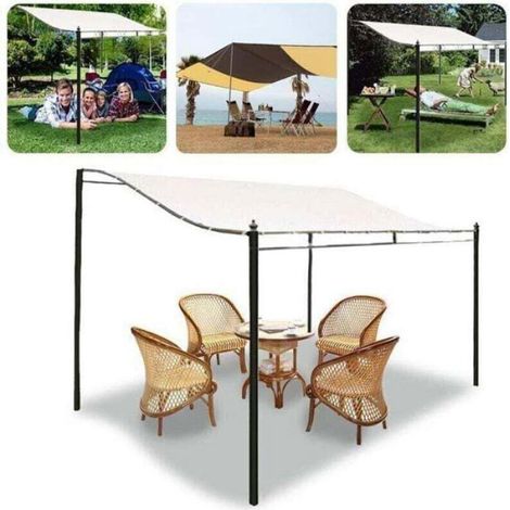 Toile Impermeable - Tonnelle 3 x 2 6 M - Tissu Oxford 420D - Fixation Velcro - Pour Jardin Terrasse Extérieur - 1 Unite (1/5)